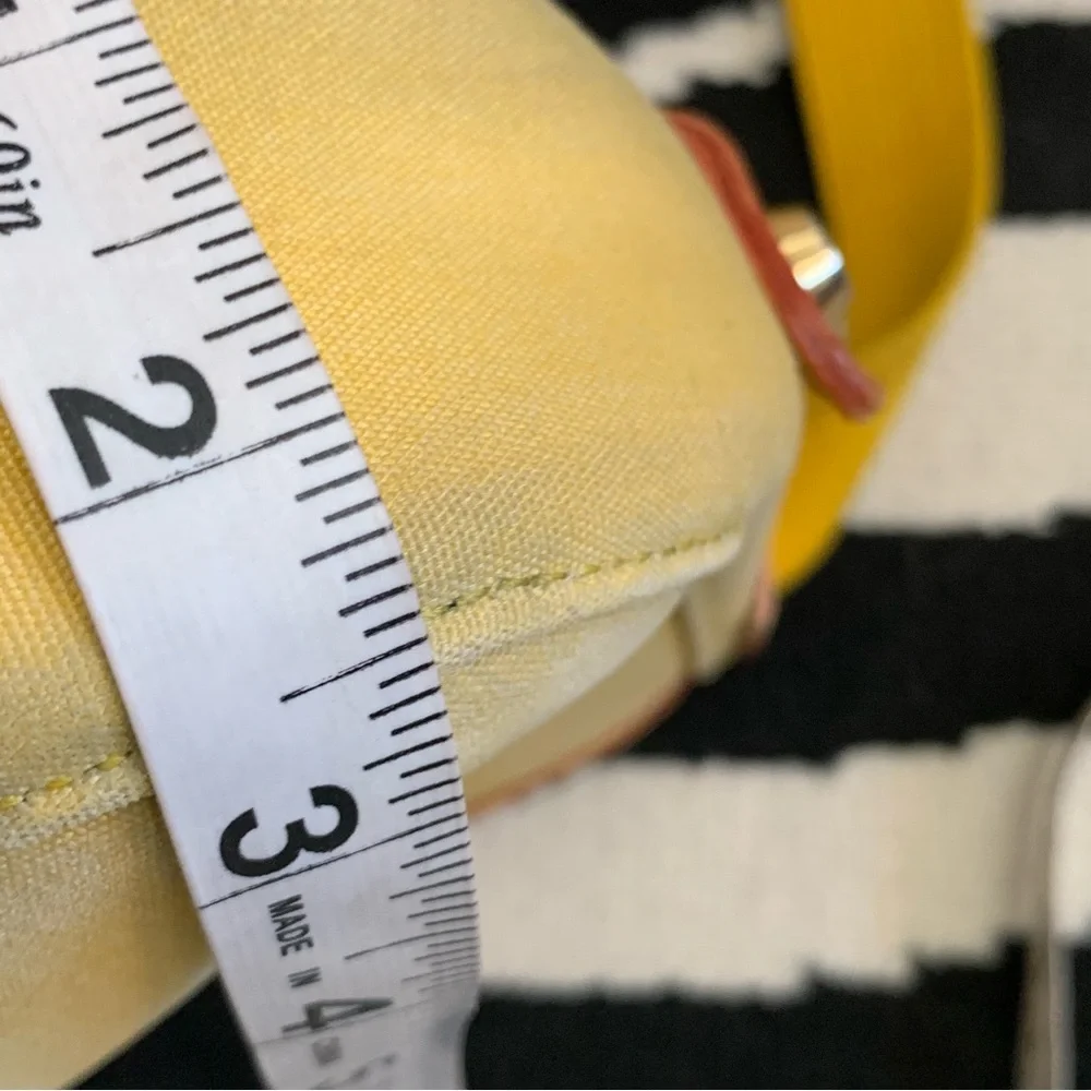 Dooney & Bourke Butter Yellow Canvas Flap Front Shoulder Bag - Picture 12 of 15